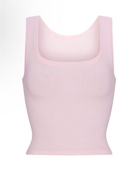 SKIMS Cotton Rib Tank-Cherry Blossom